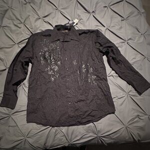 COOGI Mens Long Sleeve Black Dress Shirt - XL - NWT